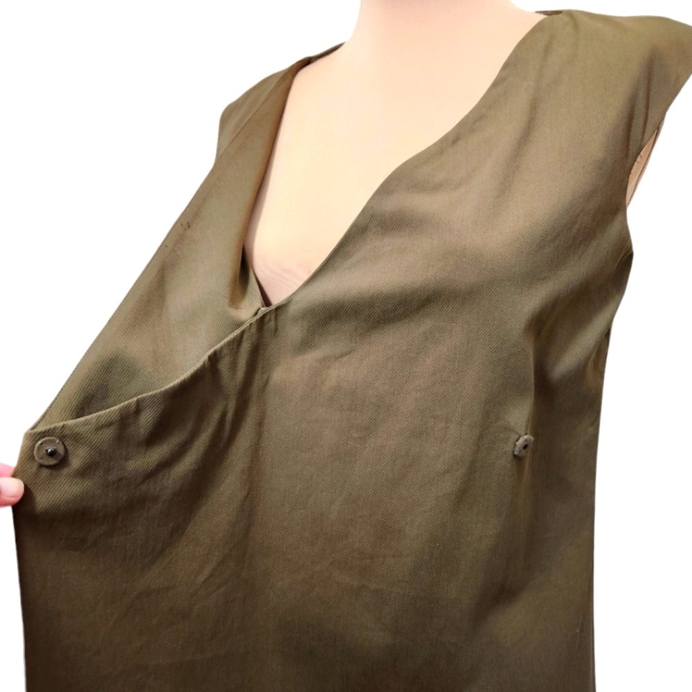GUCCI Sage Green Silk & Cotton Faux Wrap Dress - 42 EU - Picture 6 of 15